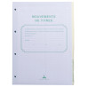 Recharge numérotée/perforée 58 feuillets unis blanc, épaisseur du papier 90g, avec gardes titrées pour classeurs Mouvements