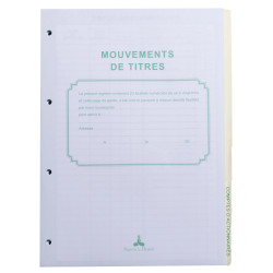 Recharge numérotée/perforée 58 feuillets unis blanc, épaisseur du papier 90g, avec gardes titrées pour classeurs Mouvements