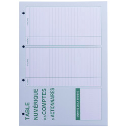 Recharge numérotée/perforée 58 feuillets unis blanc, épaisseur du papier 90g, avec gardes titrées pour classeurs Mouvements