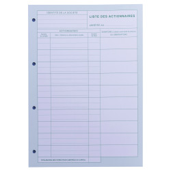 Recharge numérotée/perforée 58 feuillets unis blanc, épaisseur du papier 90g, avec gardes titrées pour classeurs Mouvements