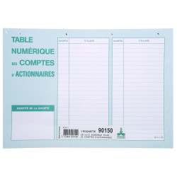 Pochette 297X210 Ensemble compte d'actionnaires 50 feuillets