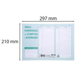 Pochette 297X210 Ensemble compte d'actionnaires 50 feuillets
