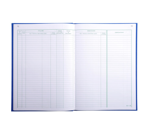 Registre 297X210 Mouvements de titres 112 pages