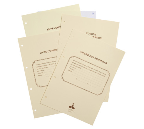 Reliure luxe avec recharge 297X210 Assemblées générales 100 feuillets foliotés 90g + 2 gardes