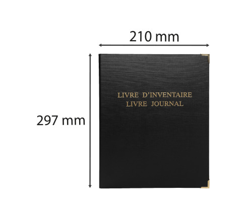 Reliure luxe avec recharge 297X210 Livre d'inventaire + Livre journal 150 feuillets foliotés 90g + 2 gardes