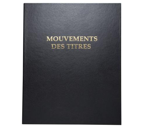 Reliure registre 32x26cm 4 anneaux avec recharge de 100 feuillets imprimés - Mouvements de titre