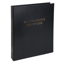 Reliure registre 32x26cm 4 anneaux avec recharge de 100 feuillets imprimés - Mouvements de titre