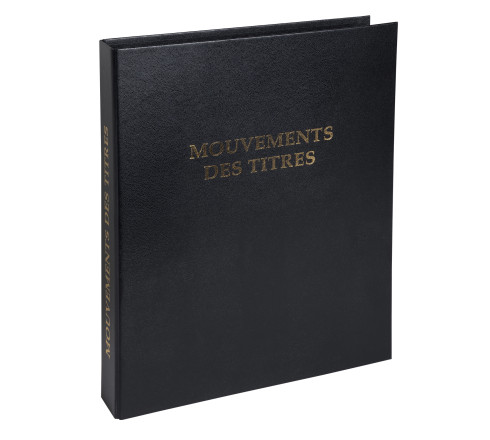 Reliure registre 32x26cm 4 anneaux avec recharge de 100 feuillets imprimés - Mouvements de titre