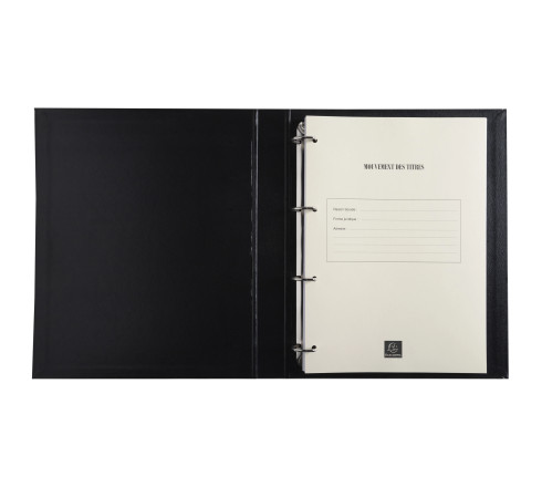 Reliure registre 32x26cm 4 anneaux avec recharge de 100 feuillets imprimés - Mouvements de titre
