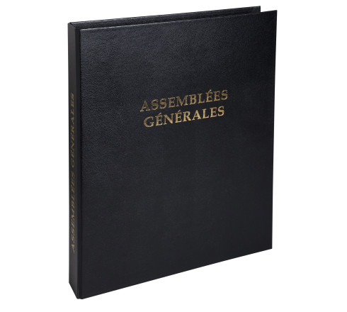 Reliure registre 32x26cm 4 anneaux avec recharge de 100 feuillets - Assemblées générales