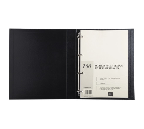 Recharge de 100 feuillets A4 80g pour reliure juridique 4 anneaux