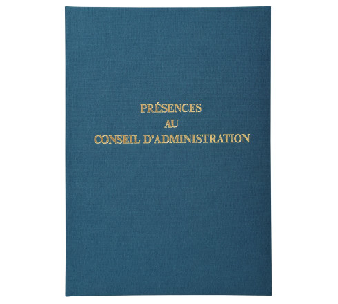Registre 29,7x21cm - Présence Conseils d'Administration 100 pages.