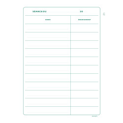 Registre 29,7x21cm - Présence Conseils d'Administration 100 pages.