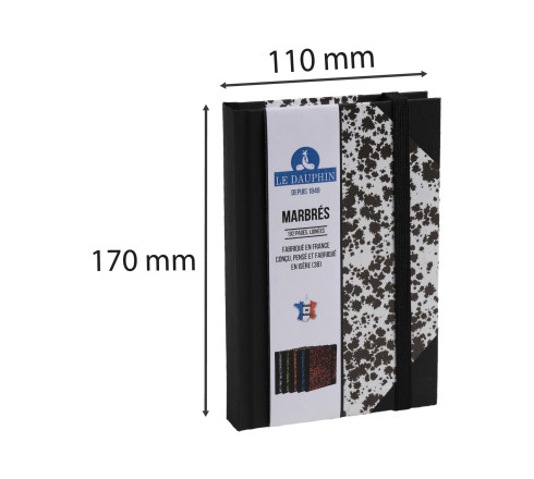 Carnet Marbre 170x110, 192 pages lignées