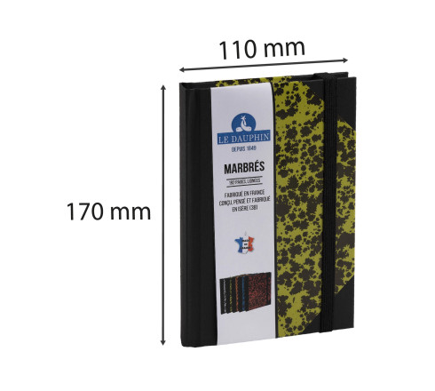 Carnet Marbre 170x110, 192 pages lignées