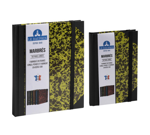 Carnet Marbre 170x110, 192 pages lignées