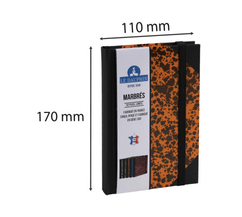 Carnet Marbre 170x110, 192 pages lignées
