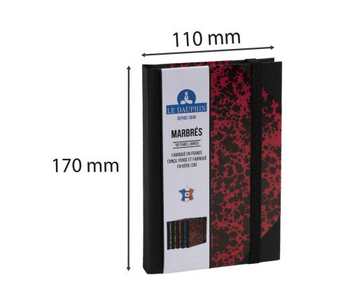 Carnet Marbre 170x110, 192 pages lignées