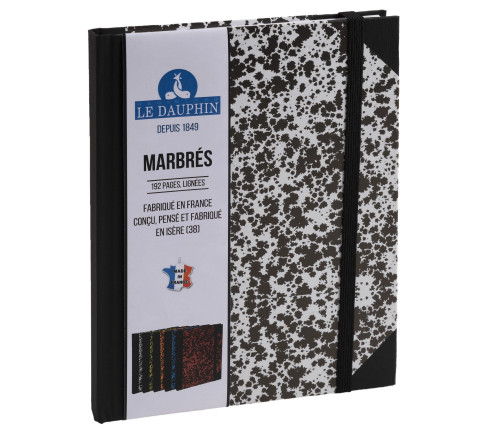 Carnet Marbre 220x170, 192 pages lignées