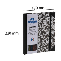 Carnet Marbre 220x170, 192 pages lignées
