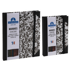 Carnet Marbre 220x170, 192 pages lignées