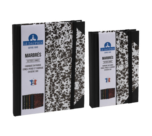 Carnet Marbre 220x170, 192 pages lignées