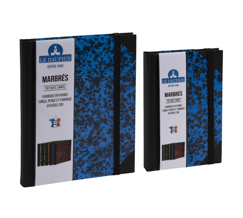 Carnet Marbre 220x170, 192 pages lignées