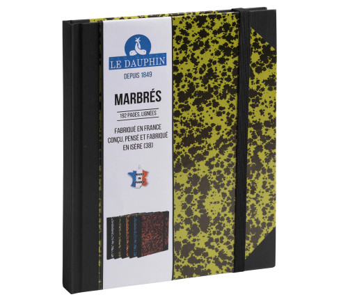 Carnet Marbre 220x170, 192 pages lignées