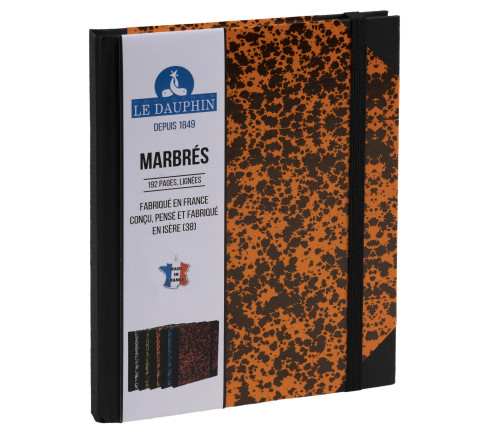 Carnet Marbre 220x170, 192 pages lignées