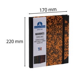 Carnet Marbre 220x170, 192 pages lignées