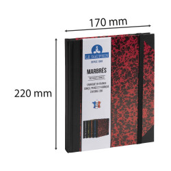 Carnet Marbre 220x170, 192 pages lignées