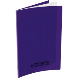 Piqûre 48 pages CONQUERANT, 17x22 cm, seyès, couv PP violet