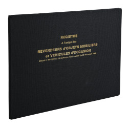 Registre d'objets mobiliers et véhicules d'occasion 240x320,110 pages