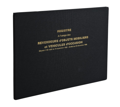 Registre d'objets mobiliers et véhicules d'occasion 240x320,110 pages