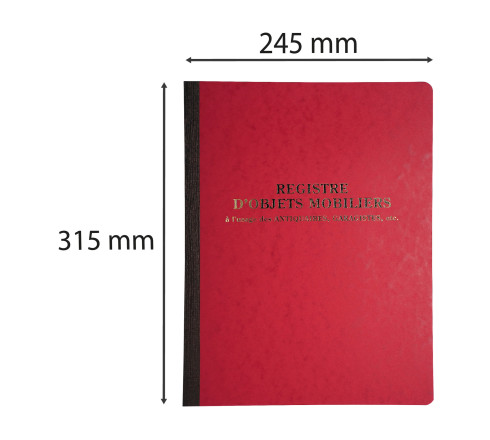 Piqûre 315X245 Registre objets mobiliers 80 pages