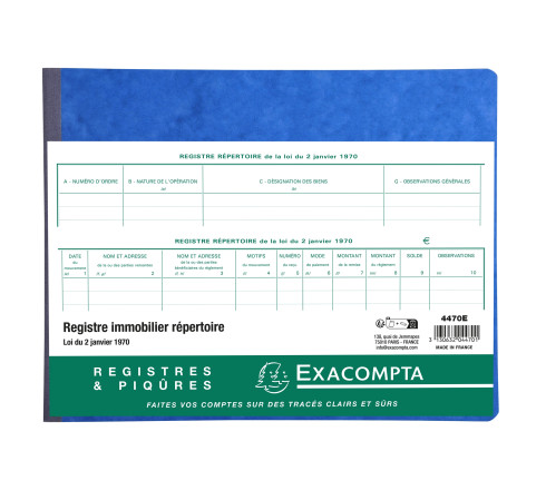 Piqûre 25x32cm pour agents immobiliers et marchands de biens - 80 pages