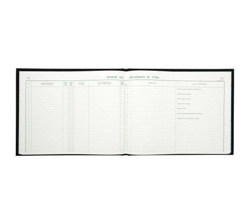 Registre 24x32cm - Mouvements de titres 100 pages