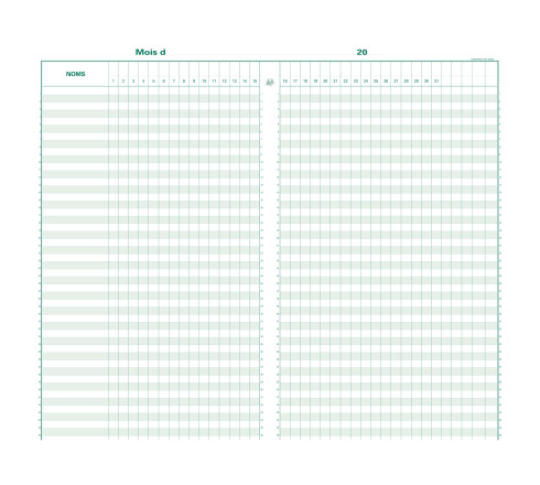 Piqûre 40x24cm - Pointage 46 lignes 80 pages
