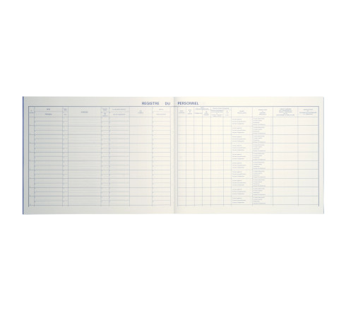 Piqûre 240x320 Registre du personnel 52 pages