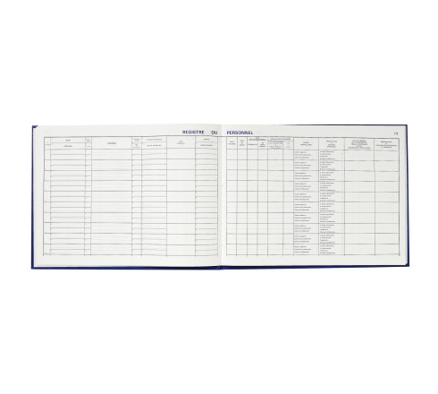 Brochure 240X320 Registre du personnel 80 pages