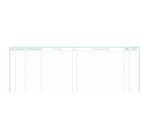 Piqûre 24x32cm - Registre des contrôles de santé et de sécurité au travail - 20 pages