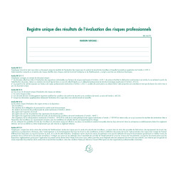 Piqûre 24x32cm - Registre unique des résultats de l'évaluation des risques professionnels - 60 pages