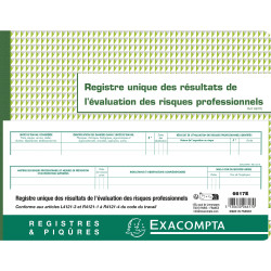 Piqûre 24x32cm - Registre unique des résultats de l'évaluation des risques professionnels - 60 pages