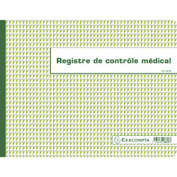 Piqûre 24x32cm - Registre de Contrôle médical - folioté - 60 pages