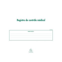 Piqûre 24x32cm - Registre de Contrôle médical - folioté - 60 pages