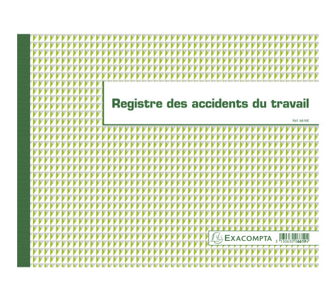 Piqûre 24x32cm - Registre des accidents du travail - 20 pages