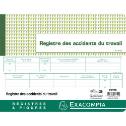 Piqûre 24x32cm - Registre des accidents du travail - 20 pages
