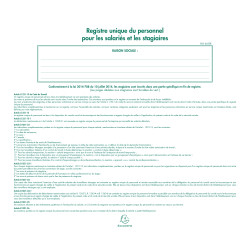Piqûre 27x32cm - Registre unique du personnel (salariés et stagiaires) - 56 pages