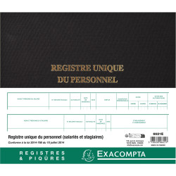 Registre 27x32cm - Registre unique du personnel (salariés et stagiaires) - 100 pages