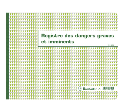 Piqûre 24x32cm - Registre des dangers graves et imminents - 20 pages